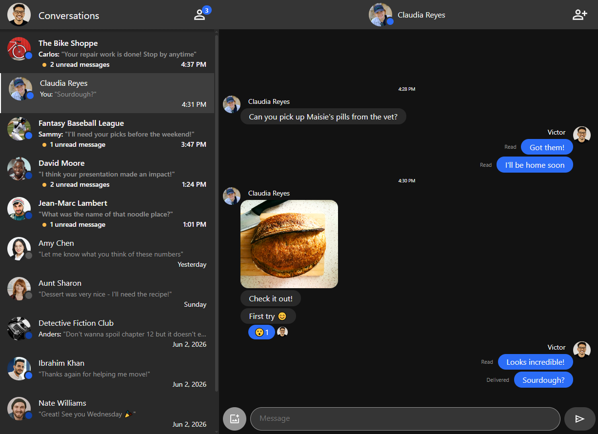 A screenshot of the GothClient in dashboard view
