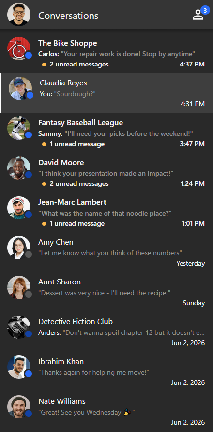 A screenshot of the GothClient in single-page view